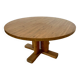 Large solid wood table 140 cm, vintage Scandinavian 70s design