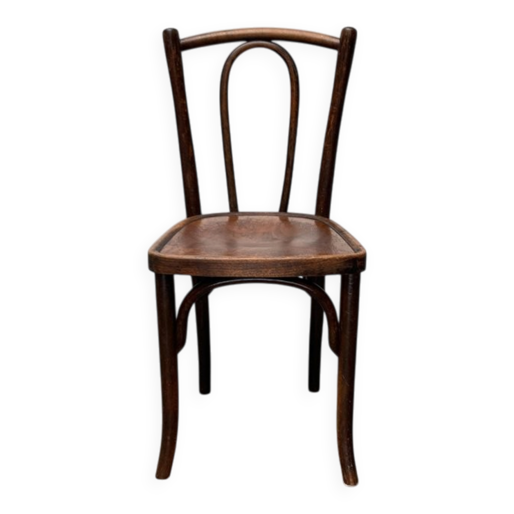 Art Deco curved wooden café chair, 1930s