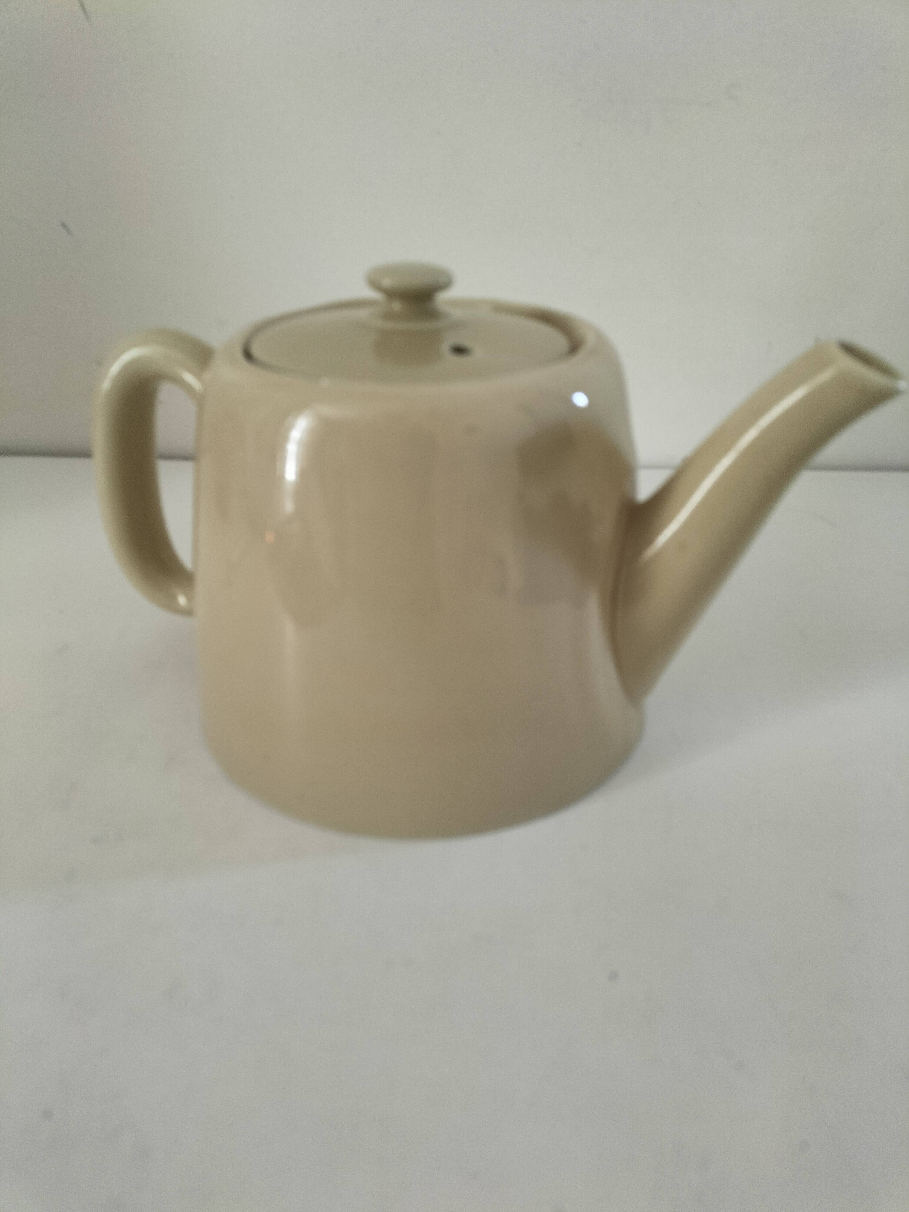 Duo teapot and milk jug in greige ceramic – Vintage bistro style