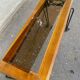 Neo-classical entrance console in wrought iron and solid oak H70 cm 1970