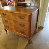 Commode 3 tiroirs style Louis XV en bois massif