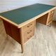 Vintage Mid-Century brass sabot ministerial/management desk
