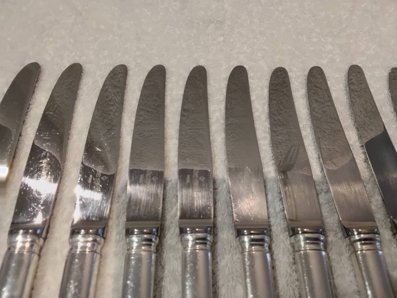12 silver-plated table knives by silversmith Ravinet Denfert Brantome