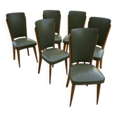 Chaise Skaï vert année 30
