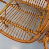 Set of 4 vintage rattan armchairs from the 60s