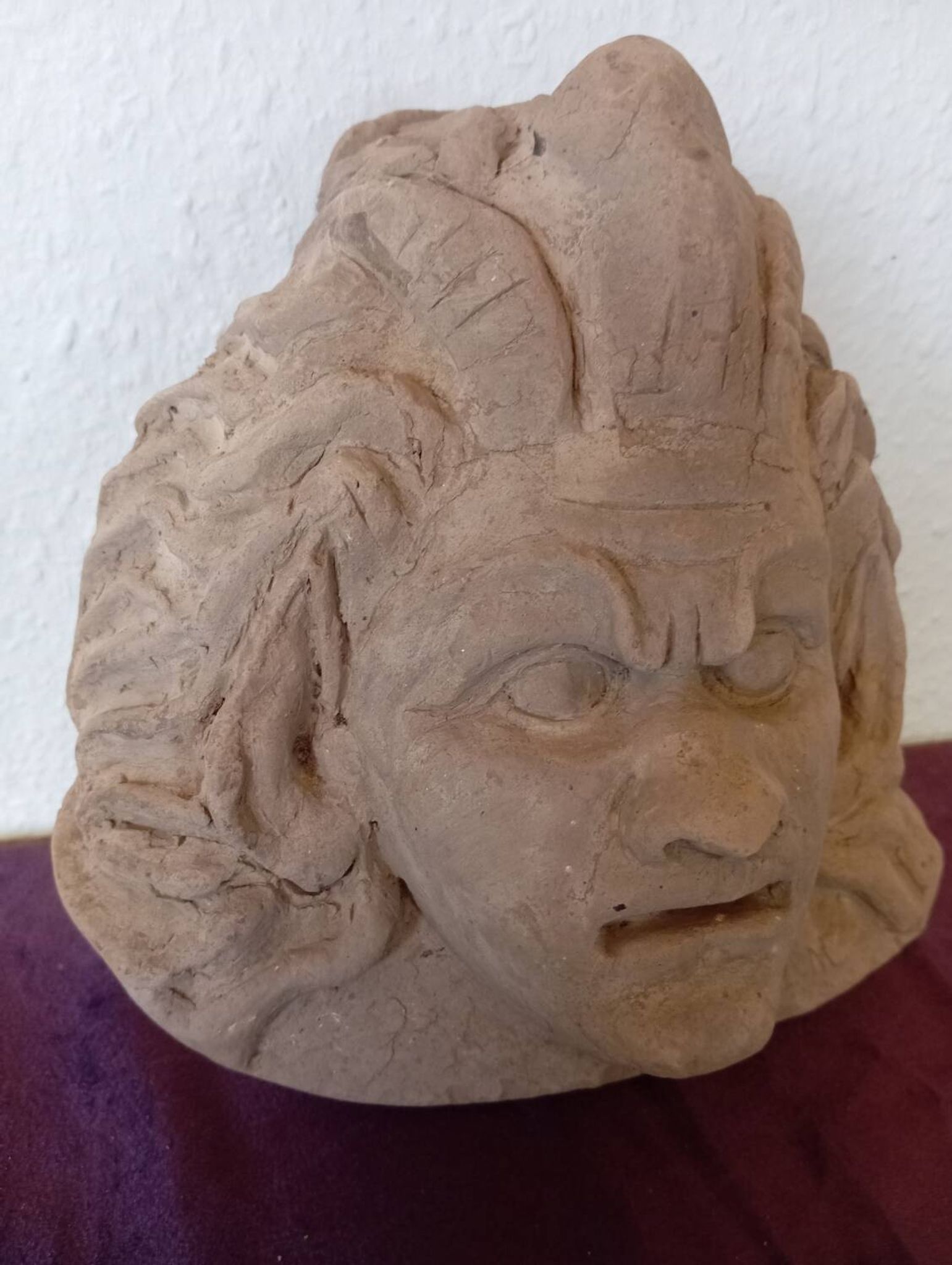 Sculpture argile terre cuite tête