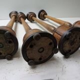Large Antique French Wooden Candlesticks, 19th Century, Set of 4