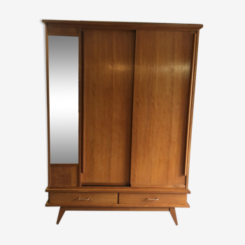 Armoire pieds compas et portes coulissantes – années 50