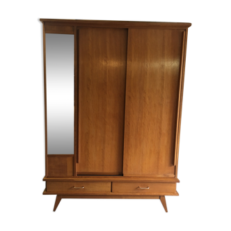 Armoire pieds compas et portes coulissantes – années 50