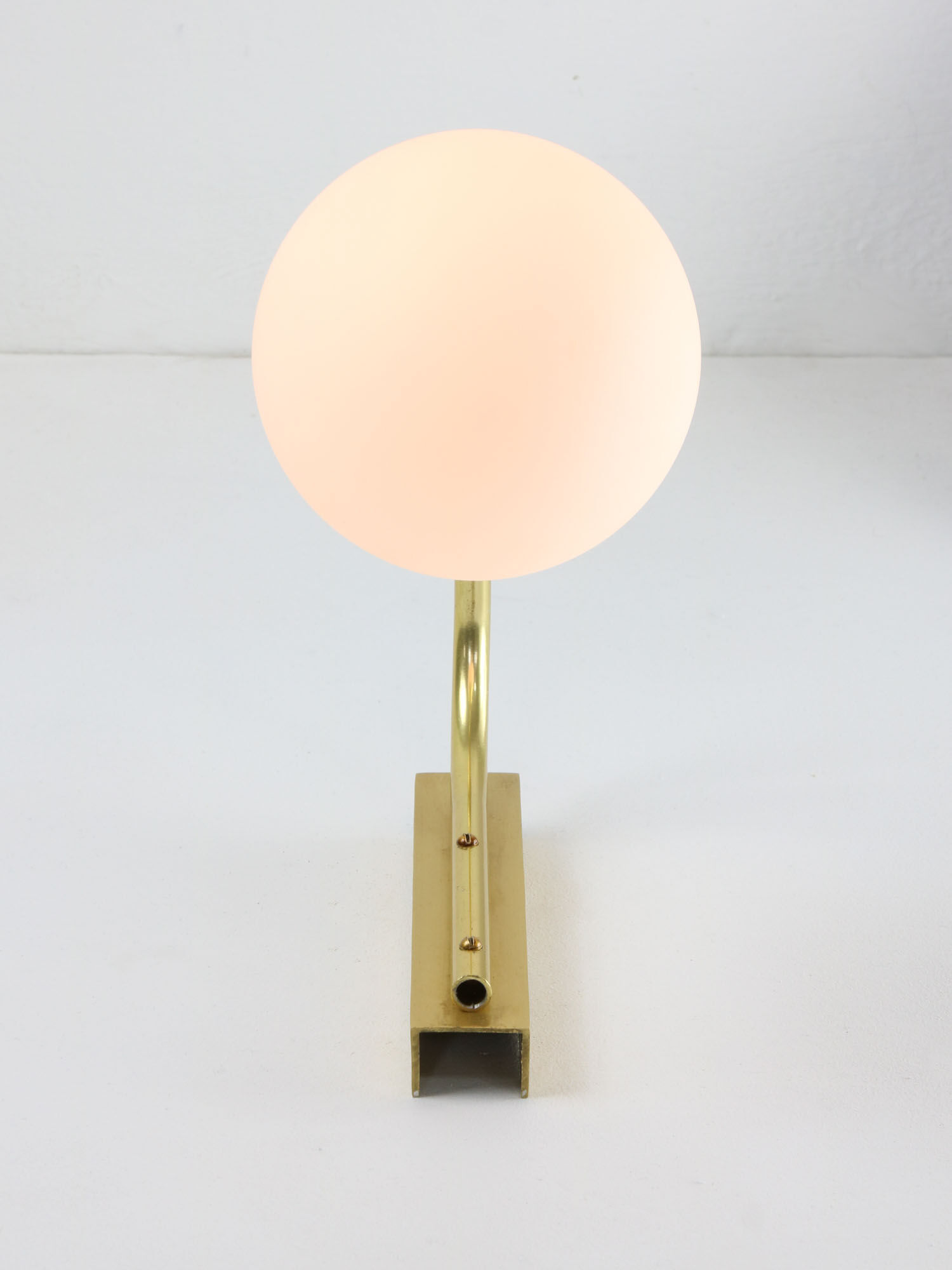 Mid century Italian Golden & Opaline Wall Lamp