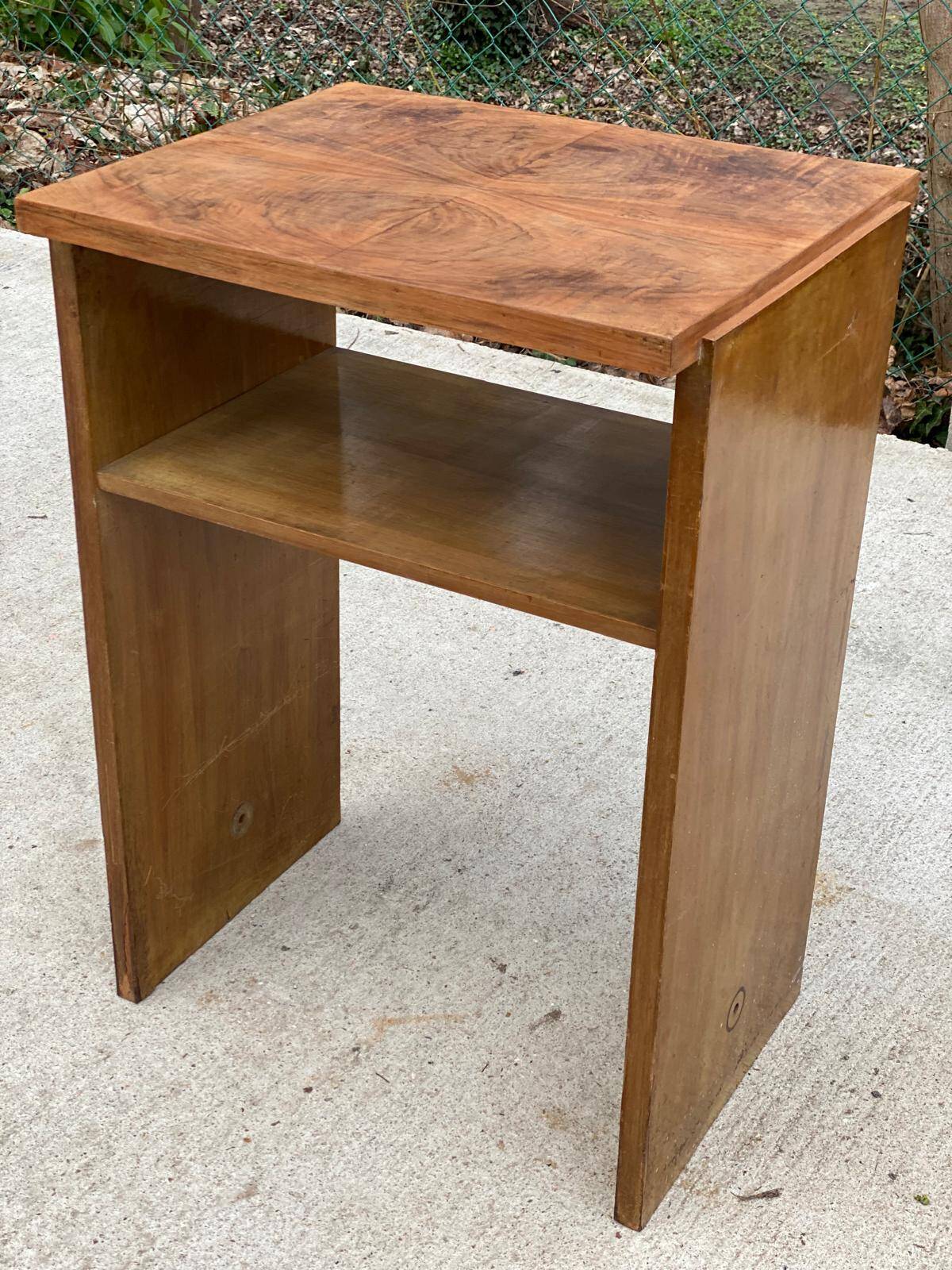 Art Deco burr walnut bedside table 1930
