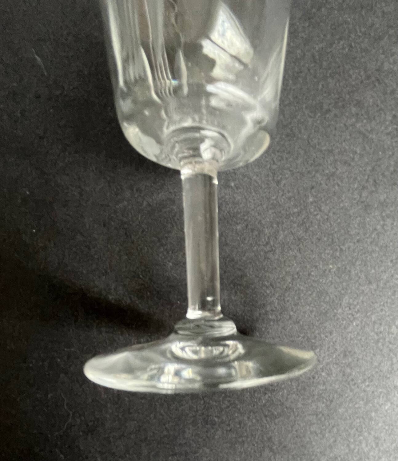 6 old cut crystal port glasses