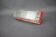 1970s Czech space age wall light with red plastic and glass.