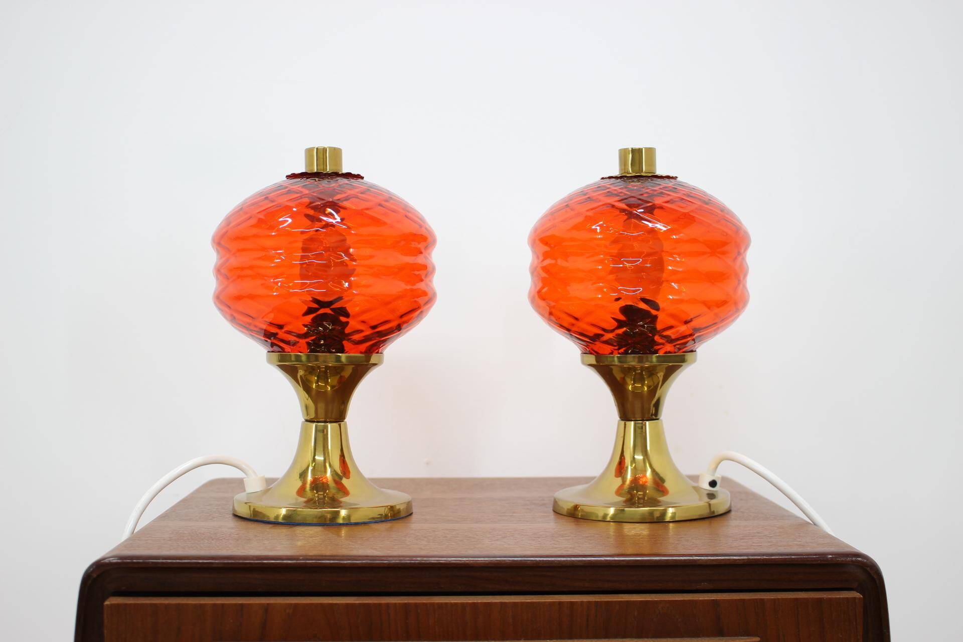 Pair of Design Glass Table Lamps, 1960s