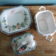 Sugar or mustard bowl Anfora Agueda hand painted ceramic Portugal