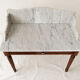 Antique wooden and veined white marble dresser, Louis XVI style.