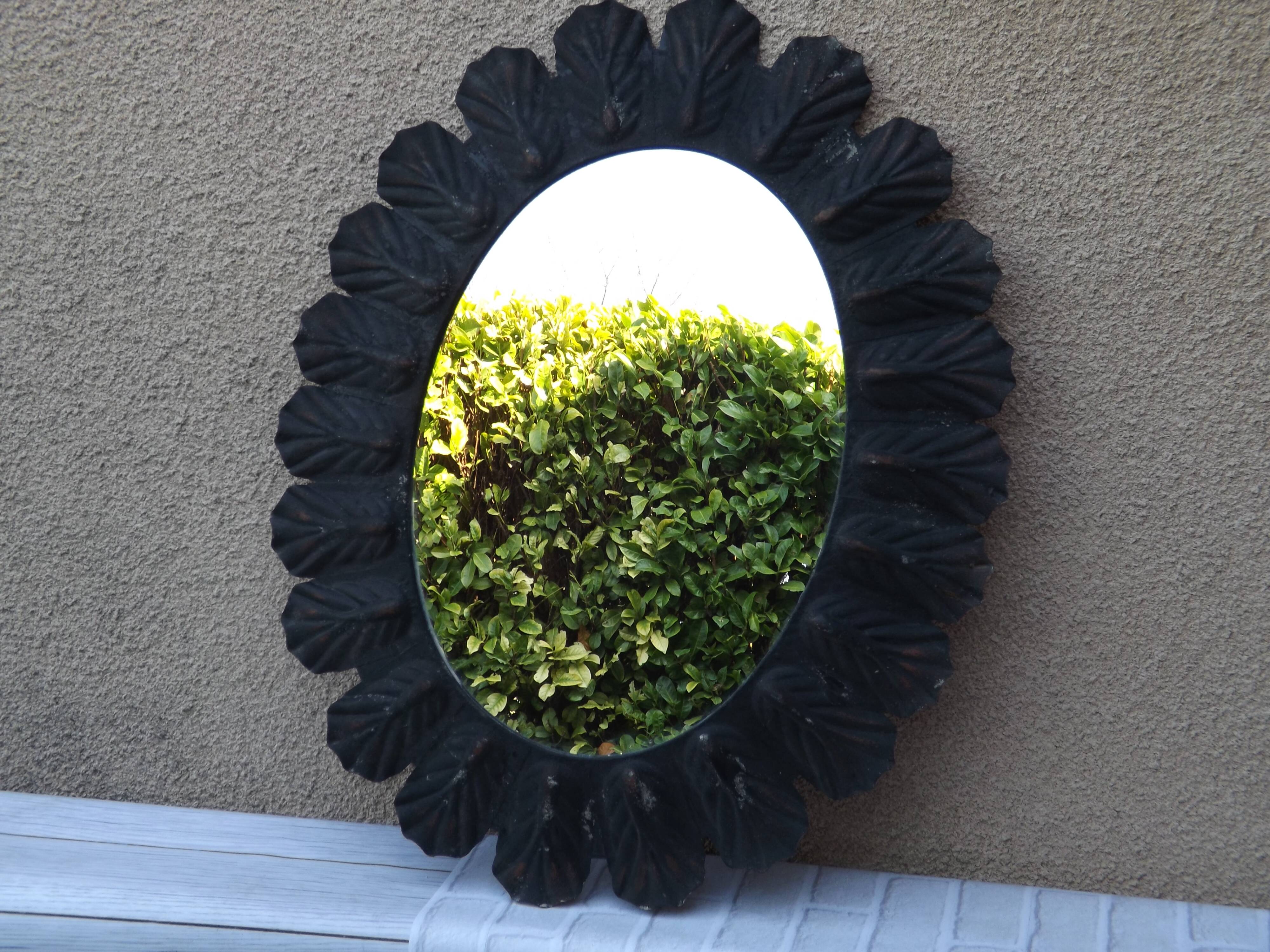 Mirror wrought iron old oval 92 cm x 72 cm