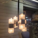 Chrome and glass pendant chandelier by Sciolari, Italy, 1960s