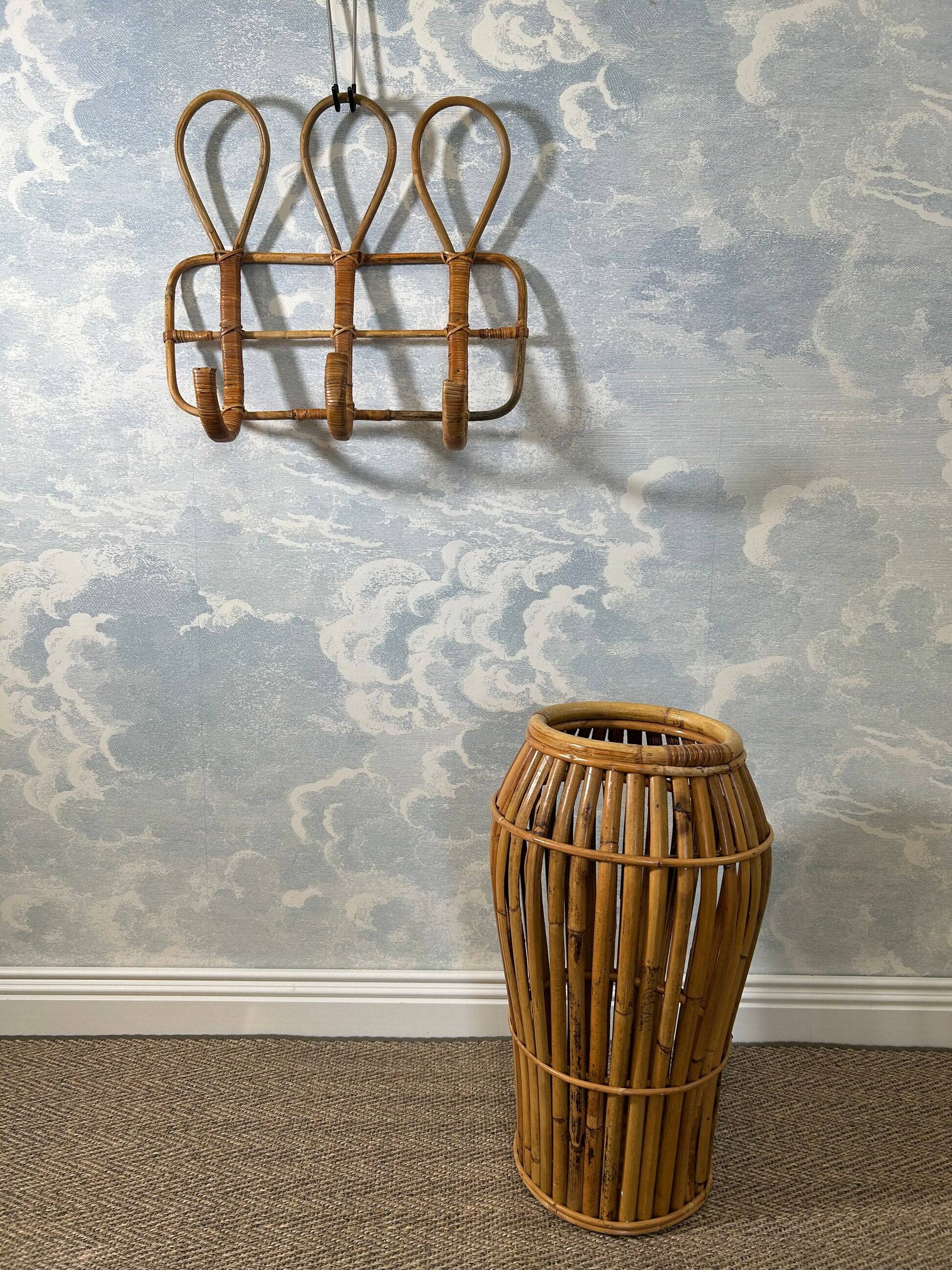 Bamboo umbrella stand attributed to Franco Albini for Bonacina, Italy, 1950s.