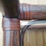 Étagère Roche Bobois,  bambou et verre fumé 1970