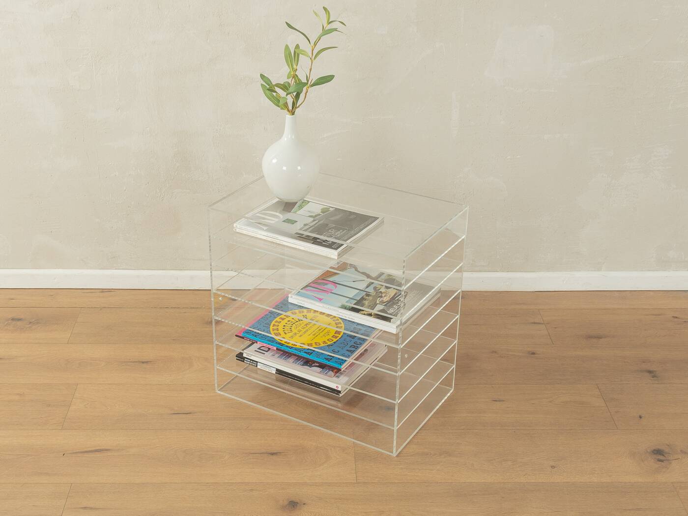 Vintage Acryl Magazine Rack, Filing Storage