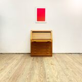 Danish Mid Century Teak Writing Cabinet, Bureau or Secretary Desk with roll top, 1960s