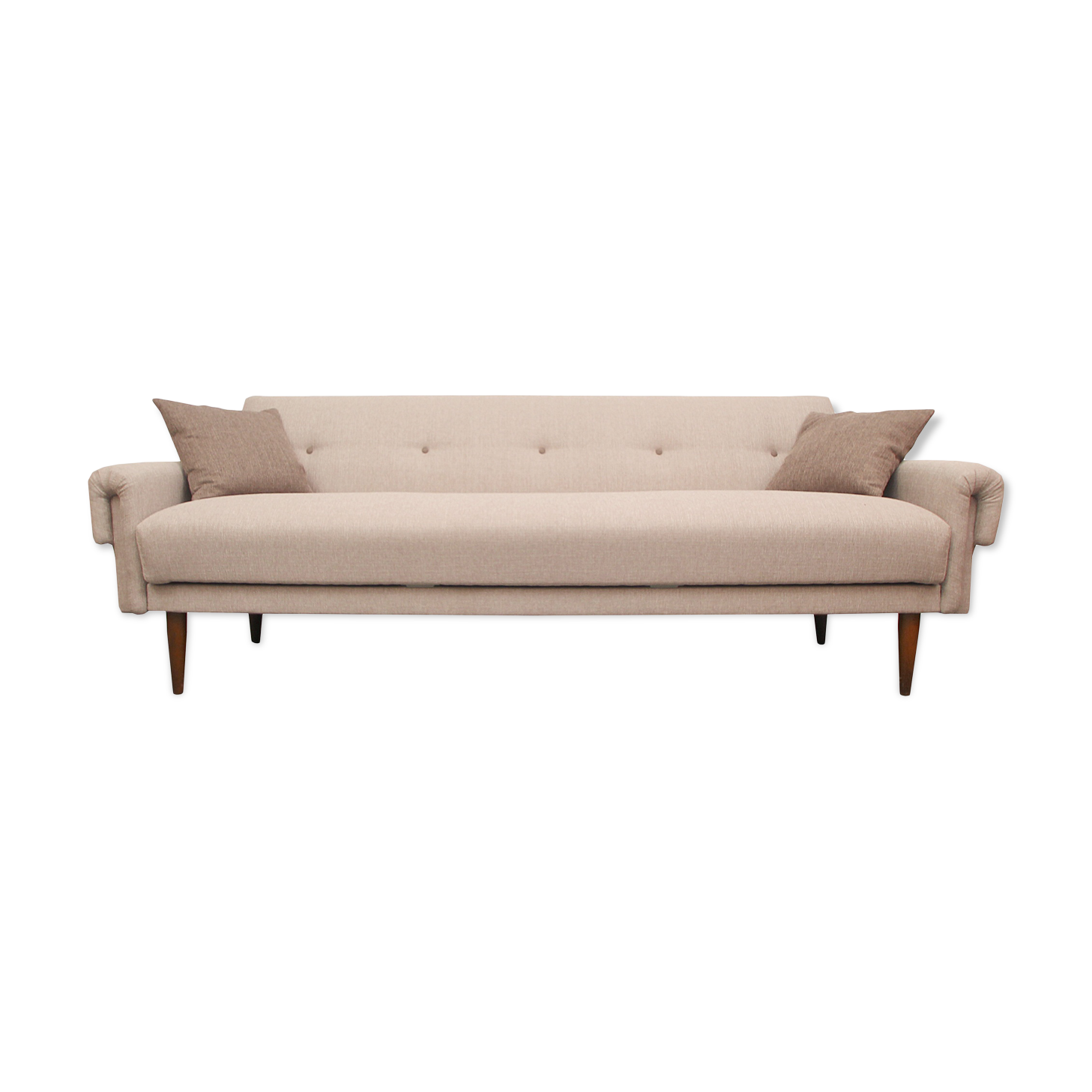 Scandinavian 3-seater sofa in beige, completely restored