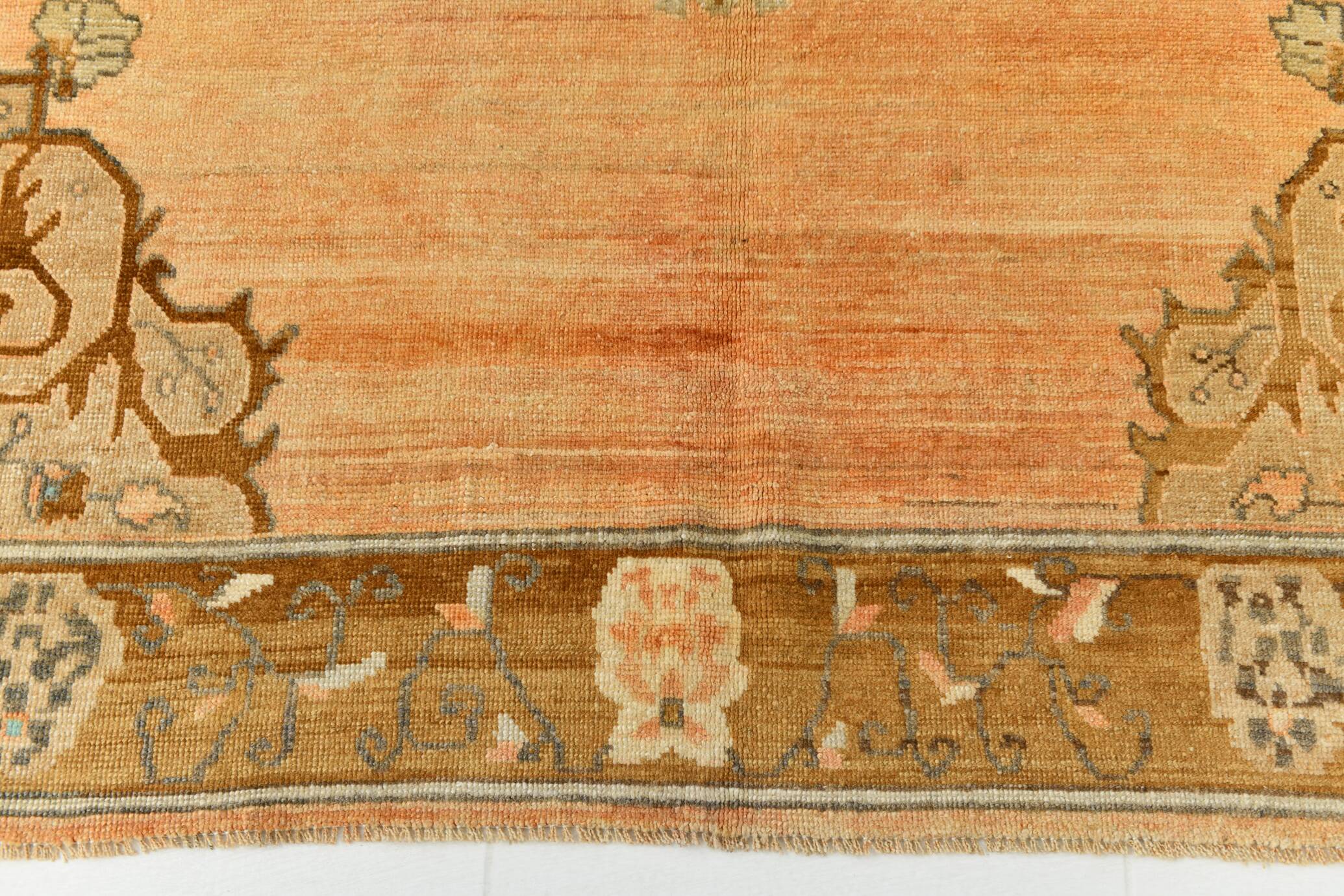 7x10 Peach & Brown Classic Persian Rug, 204x313Cm