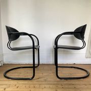 4 Effezeta chairs Italy tubular mid century vintage design 1980
