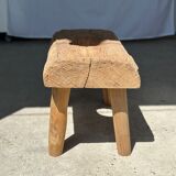 Side table in blond teak openwork tray
