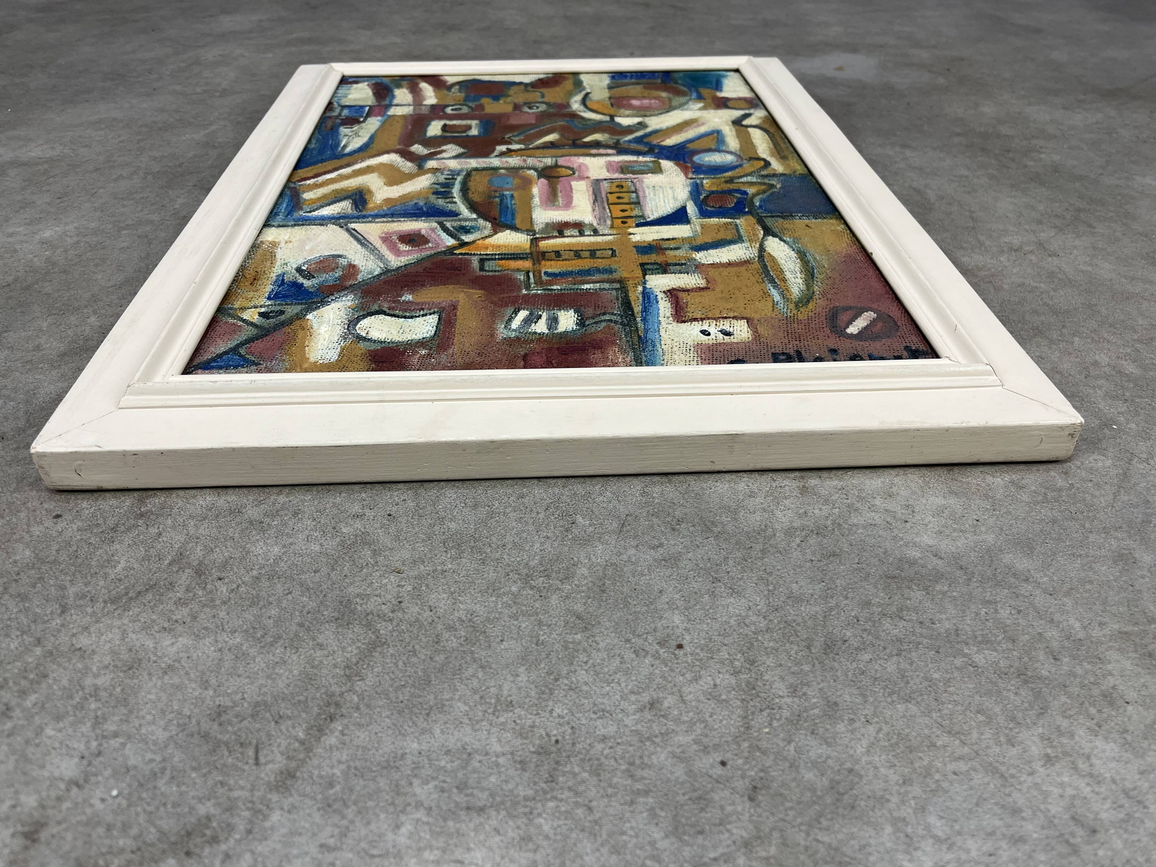 Modern painting art brut inspired by primitive