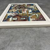Modern painting art brut inspired by primitive