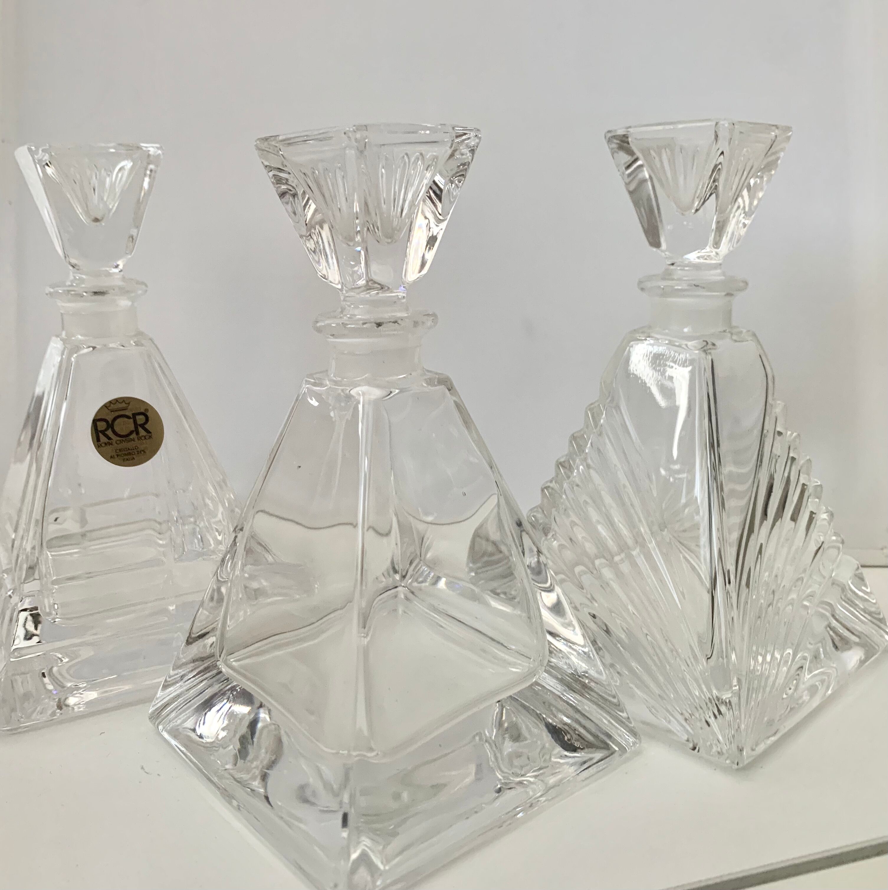 Trio RCR crystal perfume bottles