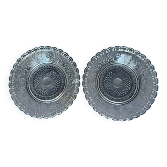 2 antique moulded glass bowls