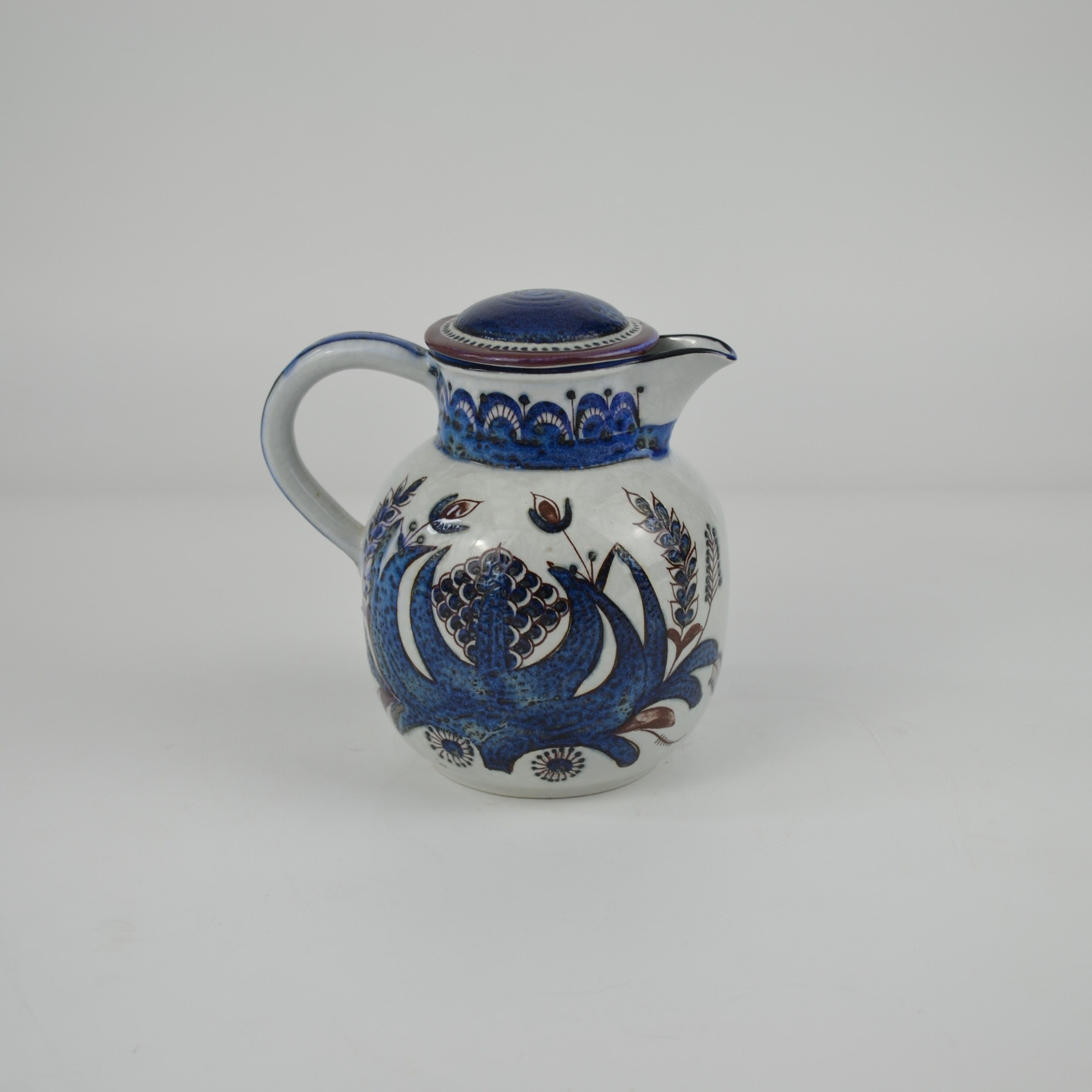 Pitcher with Earthenware lid Tenera series by Berte Jessen for Aluminia