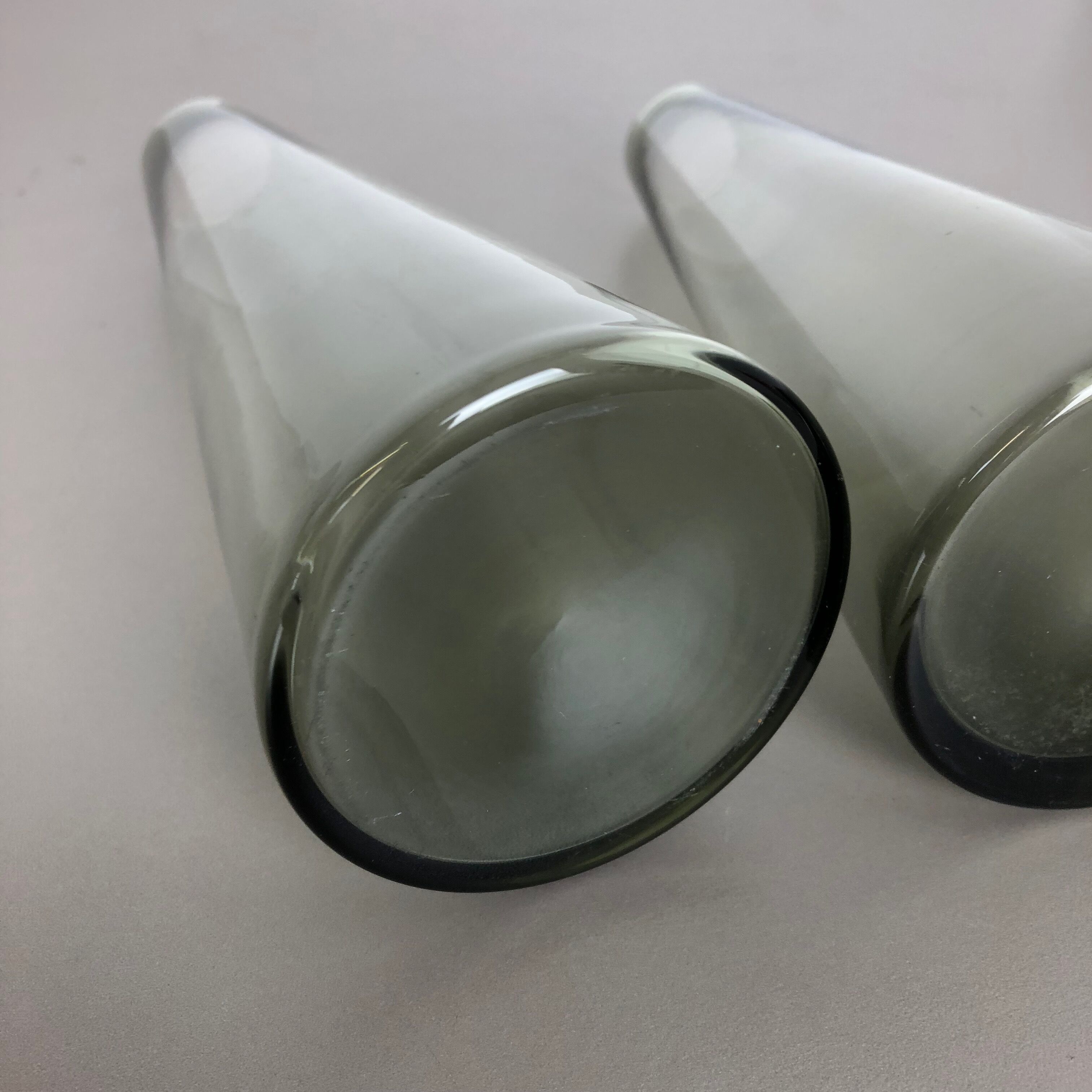 1960s set of 2 turmalin vases by Wilhelm Wagenfeld for WMF, Germany
