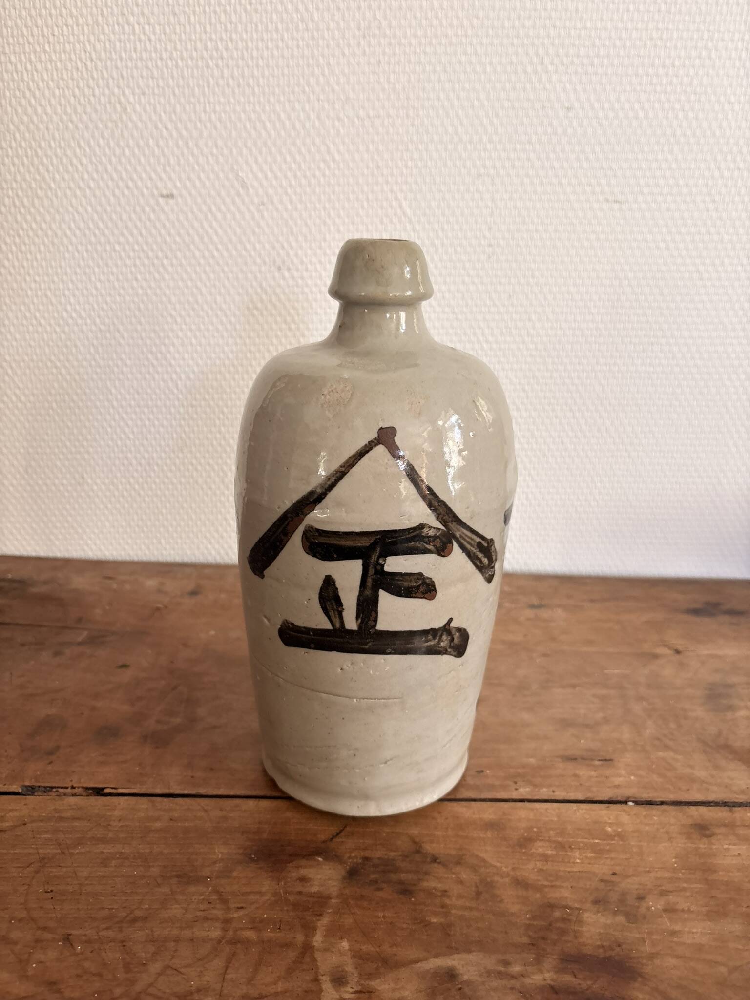 Bouteille Sake Bimbo Tokkuri Gres Japon Calligraphie Bouteille De Tokku Edo