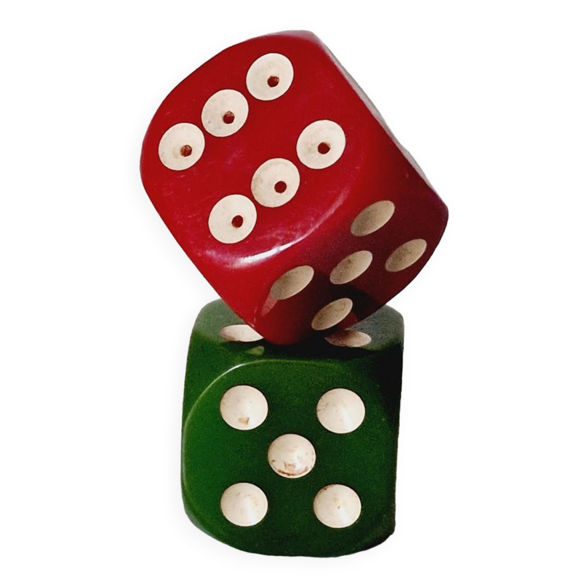 Vintage salt and pepper shaker dice in bakelite