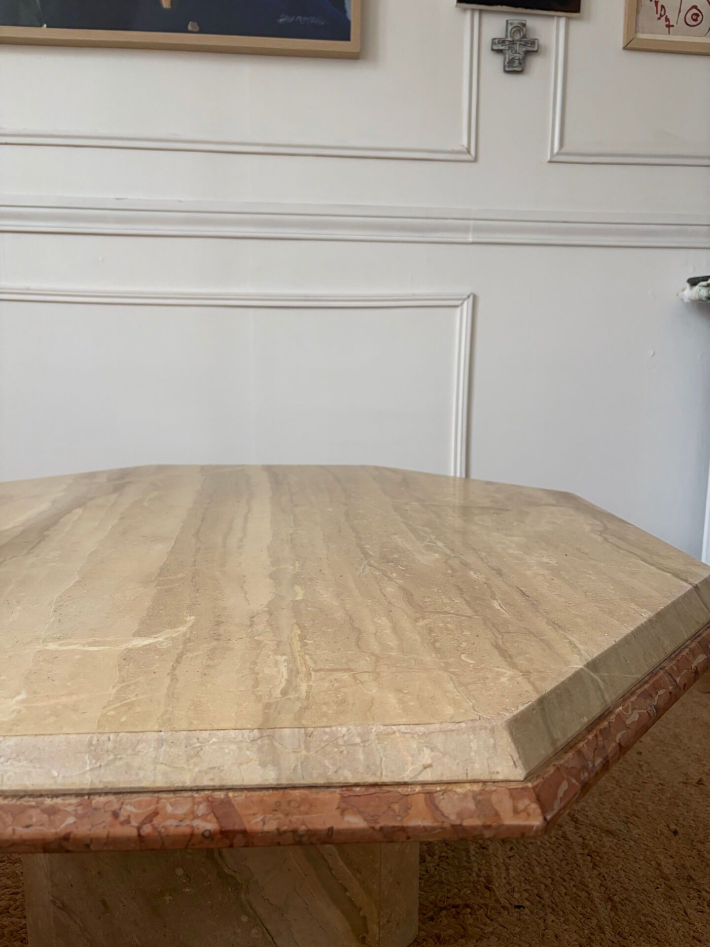 Vintage travertine coffee table