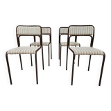 Set of 4 vintage stackable chairs 1980