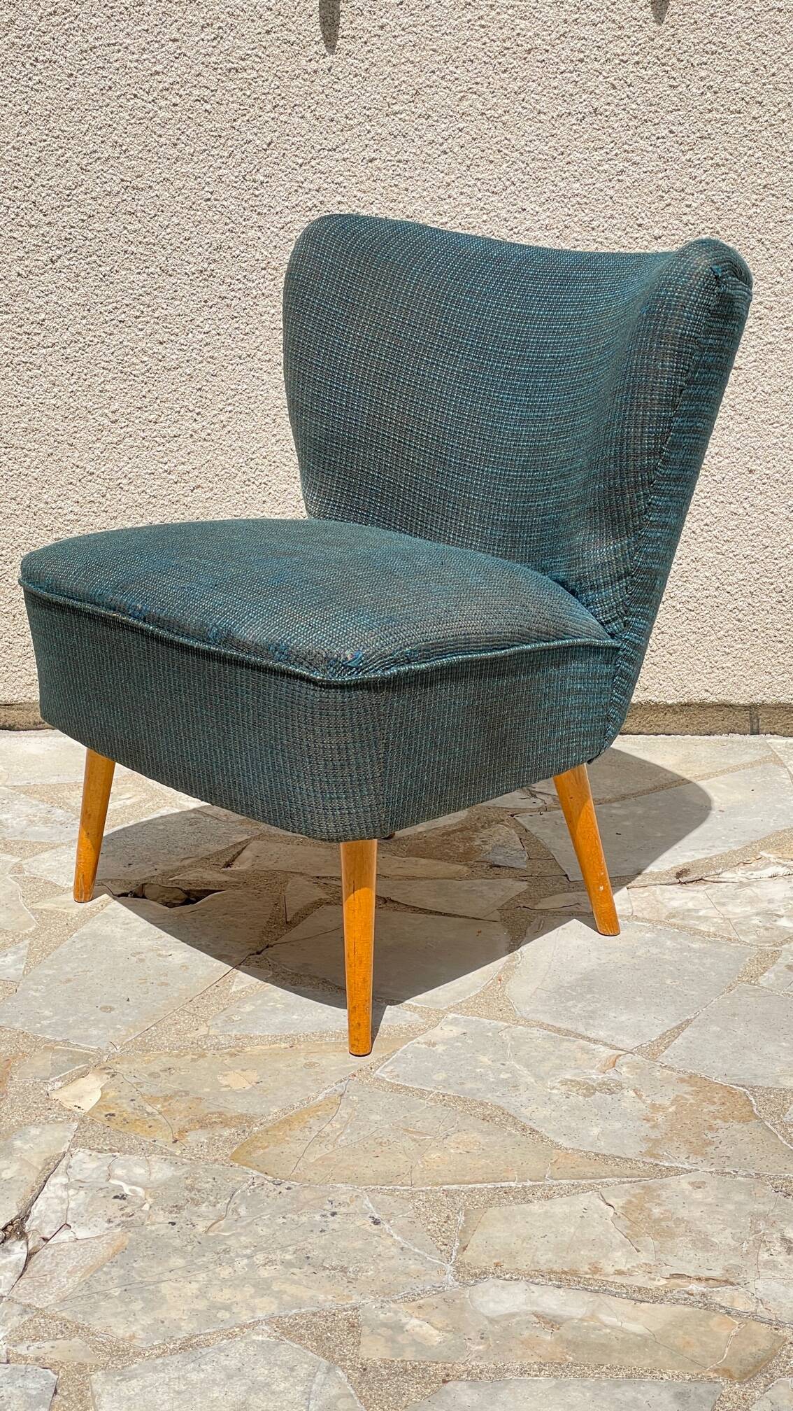 Midnight blue vintage cocktail chair