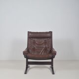 Norwegian lounge chair with ottoman designed by Ingmar Relling, 1960s