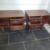 Pair of vintage 70s walnut bedside tables