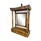 Étagère murale avec miroir en forme de pagode