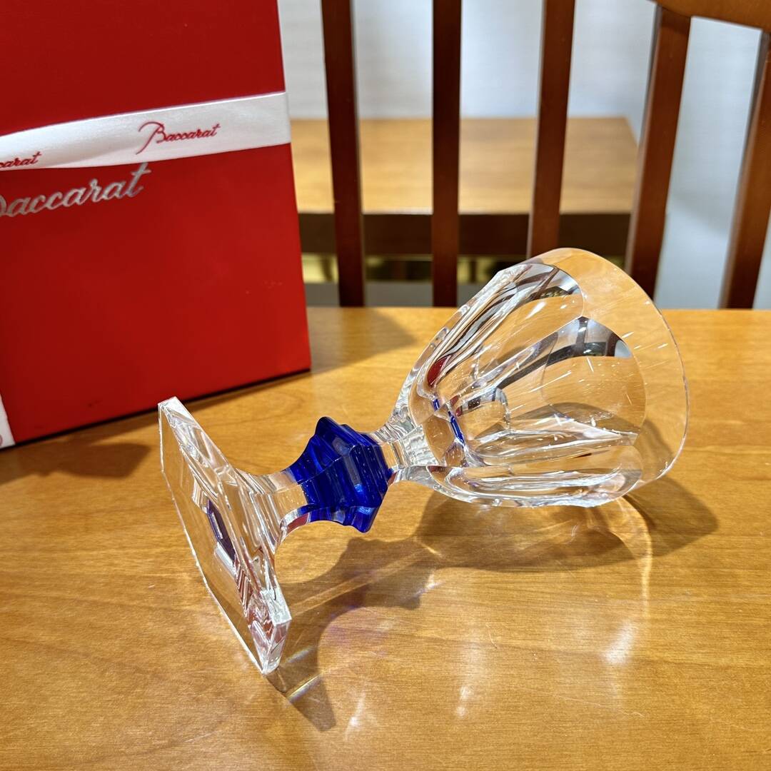 Baccarat Harcourt Blue Button Wine Glass
