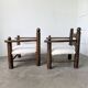 Pair of Dudouyt armchairs from the 1950s, oak.