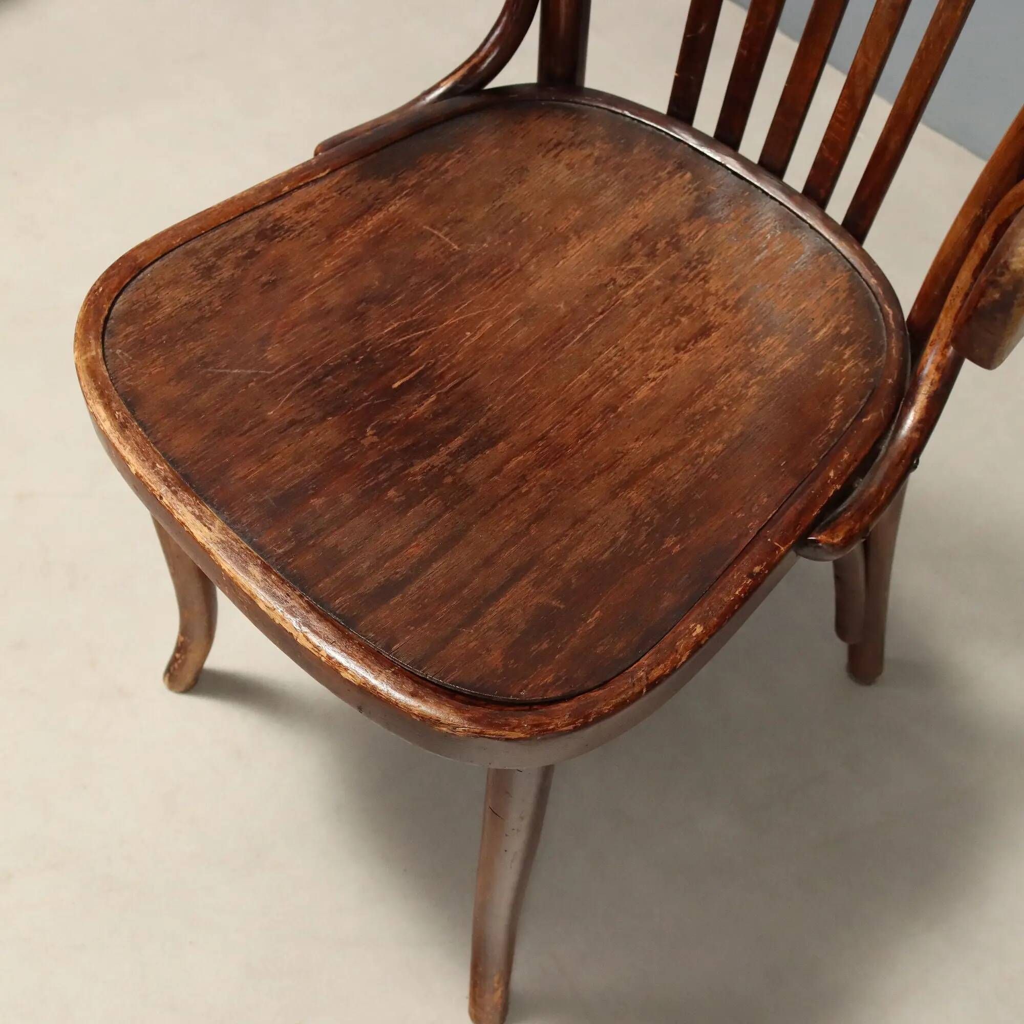 Antique Thonet armchairs in painted beech, walnut, Austria, 20th century
