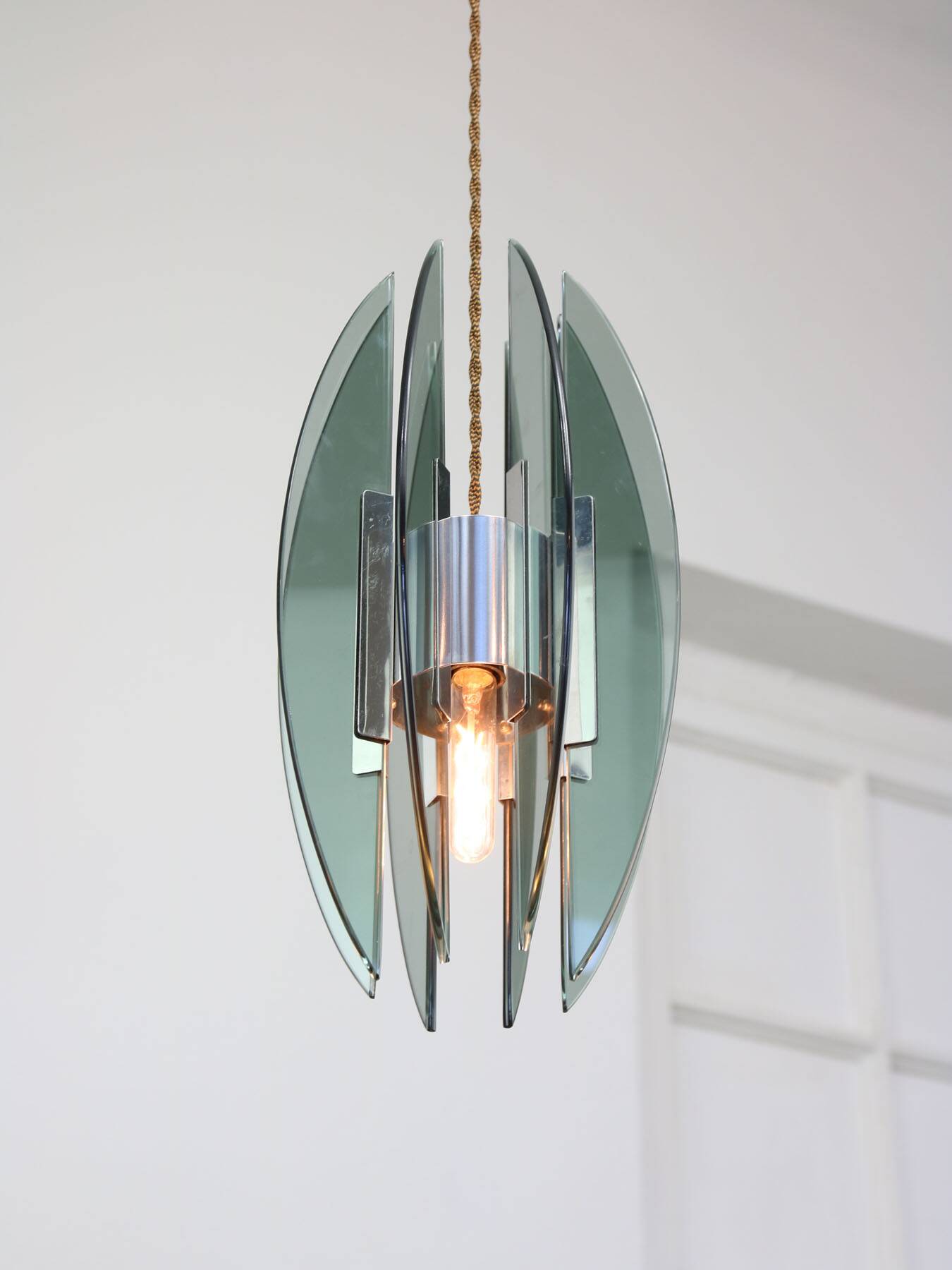 Italian Plexiglass Pendant Lamp, 1970s