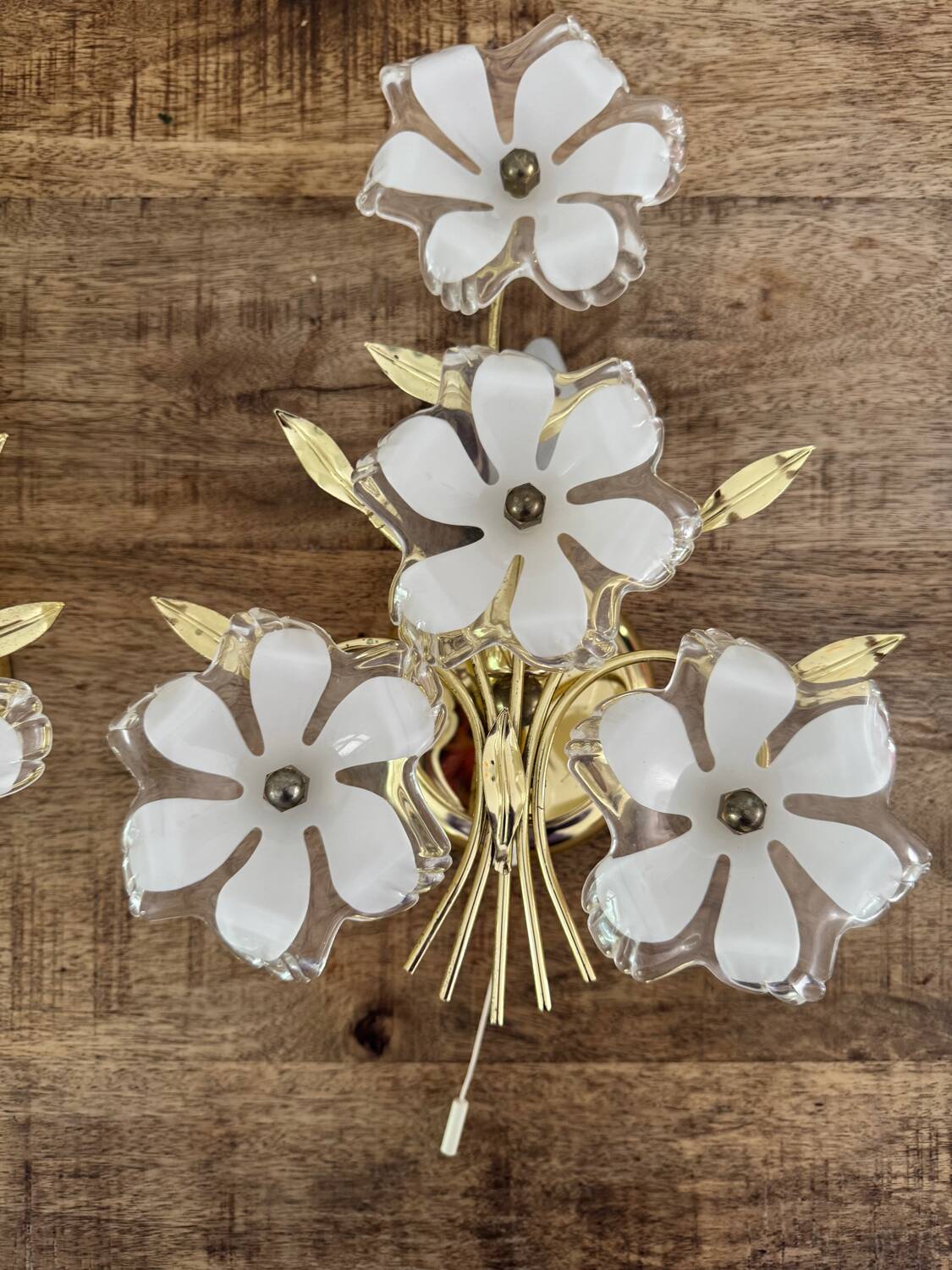 Set of Murano flower wall sconces