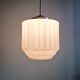 Large Art Deco pendant light in white opaline, 1920s-30s